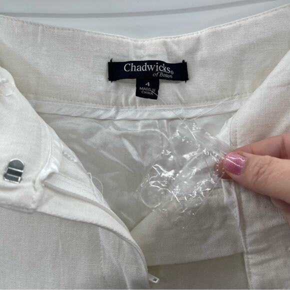 Chadwick’s Linen Wide Leg Pants Contoured High Waist Lined Pants Trousers Size 4 - Picture 7 of 12